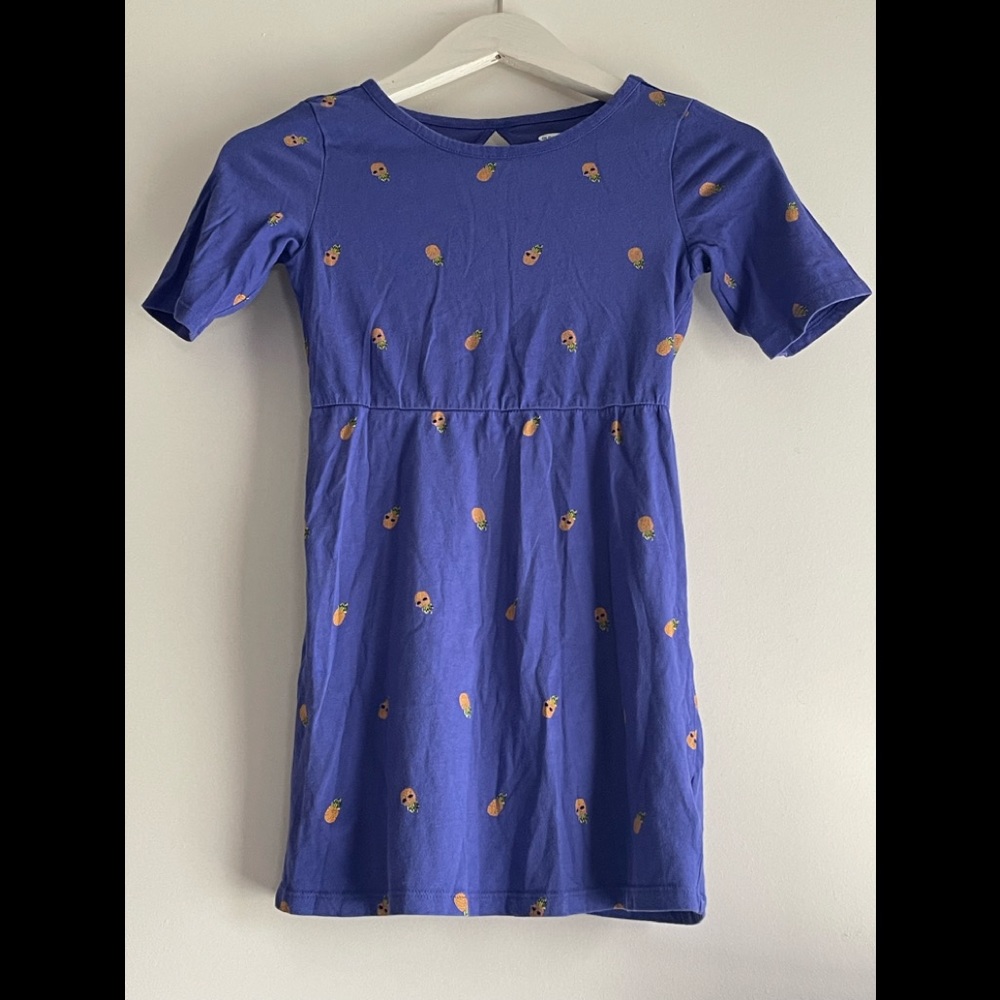 Old Navy Girls - Blue Purple Pineapple Dress Size 6-7
